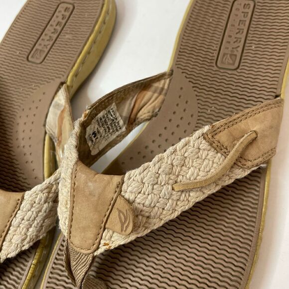 Sperry| Leather Top Sider| Comfort| Natural Thong Sandal - Picture 9 of 13